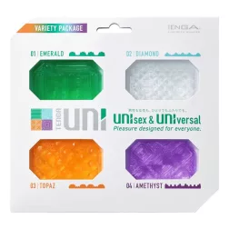   Tenga – UNI uniszex 2in1 maszturbátor és csiklóizgató szett (4 darabos készlet)