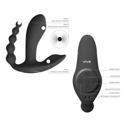   Vive Kata háromfunkciós kényeztető, vibrációval, pulzációval, távirányítóval (fekete)