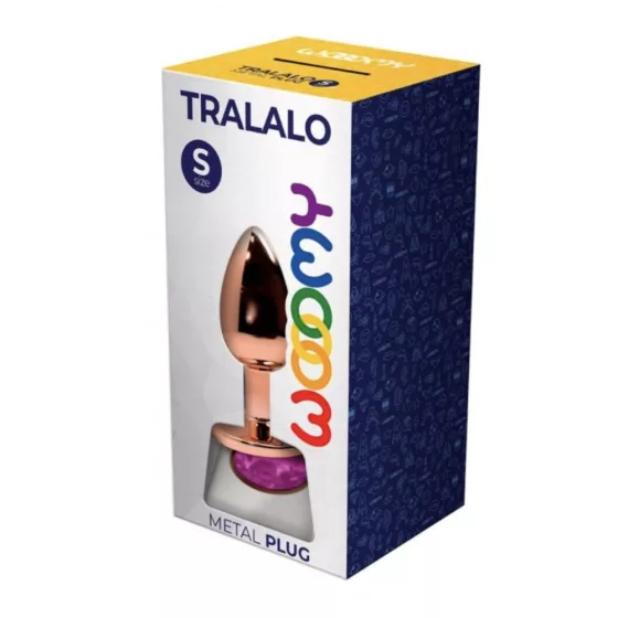Wooomy – Tralalo fém fenékdugó rózsaszín kristállyal (S méret)