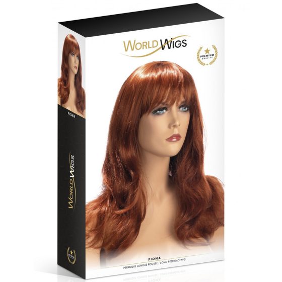 World Wigs Fiona hosszú, hullámos, vörös paróka