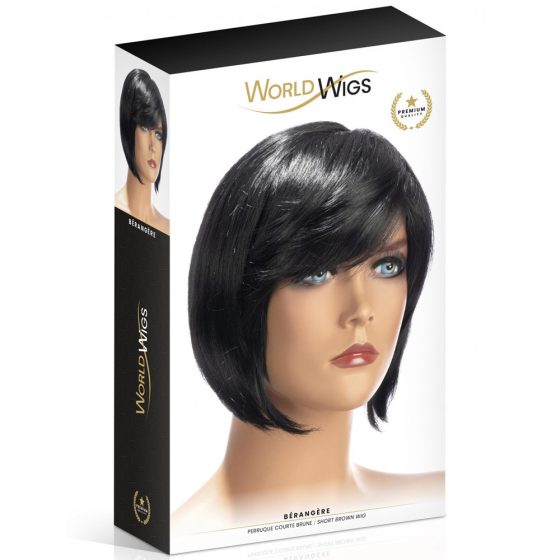 World Wigs Berangere rövid, sötétbarna paróka