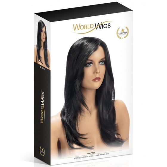 World Wigs Olivia hosszú, sötétbarna paróka