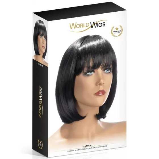 World Wigs – Camila középhosszú, sötétbarna paróka