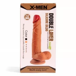   X-Men – tapadótalpas szilikon dildó (18,8 cm, sötétbarna bőrszín)