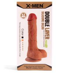   X-Men tapadótalpas szilikon dildó (20,5 cm - sötétbarna bőrszín)