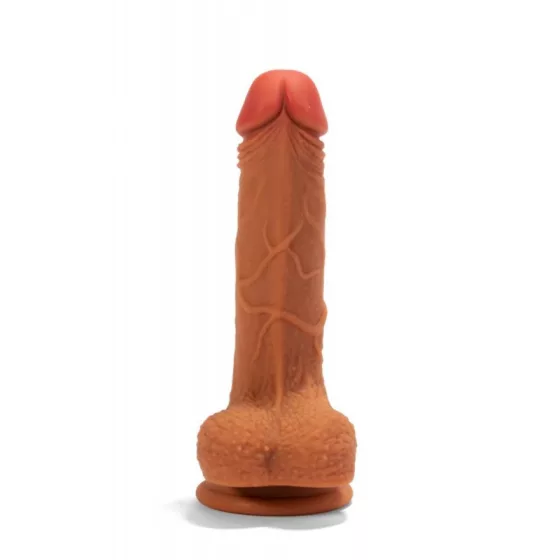 X-Men – tapadótalpas szilikon dildó (20,5 cm, sötétbarna bőrszín)